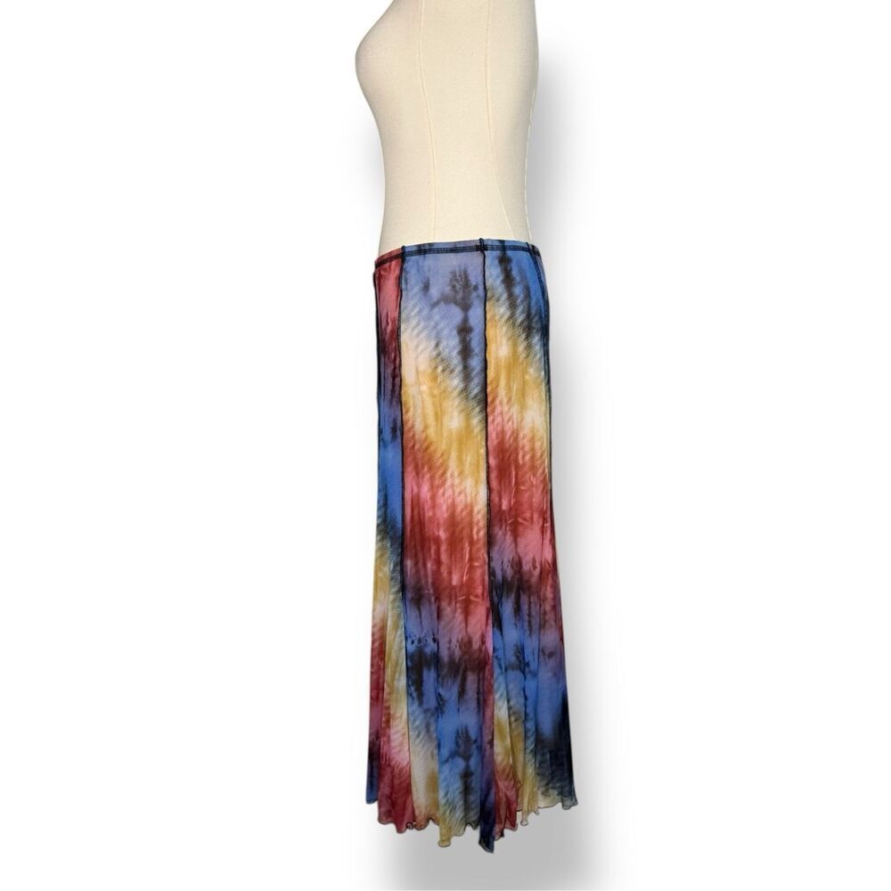 Petit Pois by Viviana G Women’s Small Midi Skirt Tie-Dye Lined Stretch Nylon - Picture 4 of 7
